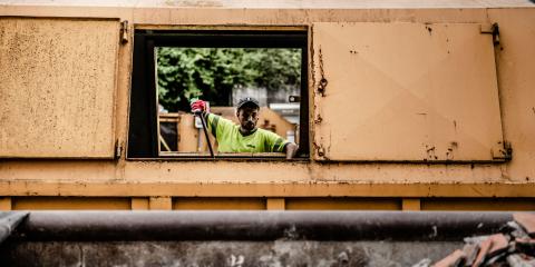 Mobiele recyclageparkwachter
